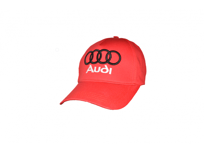 Червена шапка AUDI с козирка